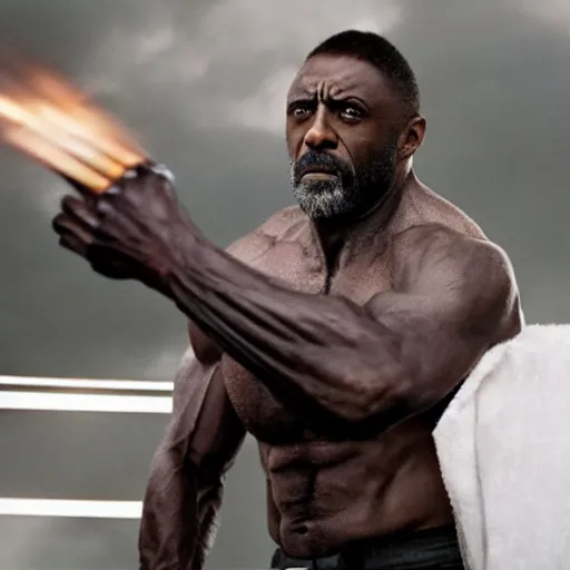 Prompt: film still of Idris Elba as Wolverine in new X-Men film, photorealistic 8k