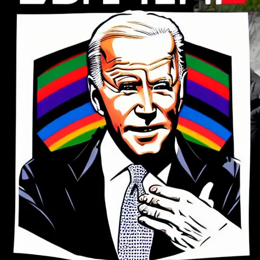 Prompt: biden lgbt poster in style of nazi propaganda