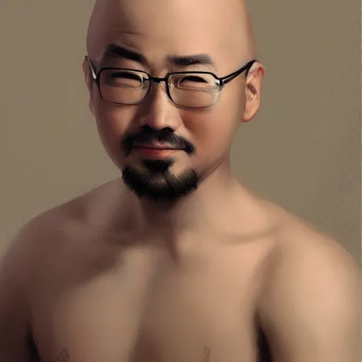 Image similar to bald asian guy with short beard by frank hong