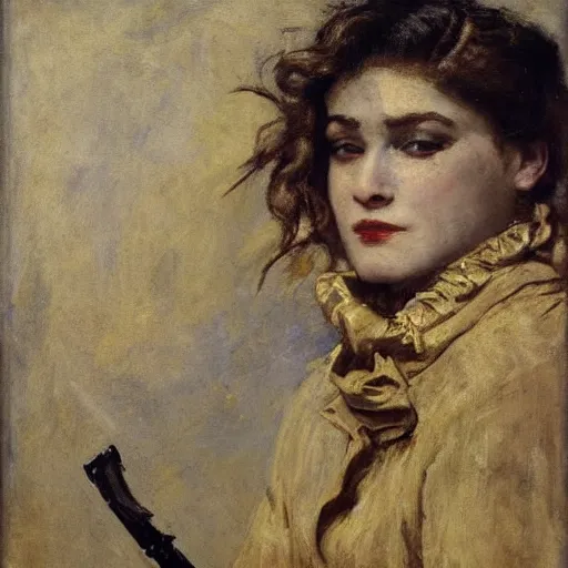 Image similar to action heroine by alfred stevens