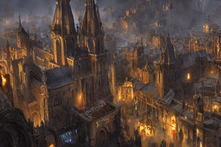 Image similar to A medieval city, religious, fantasy, dynamic lighting, cinematic, concept art, trending on artstation, sharp focus, highly detailed, 8k, photo, still