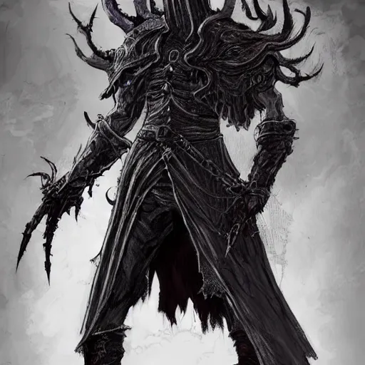 Image similar to Boss Design inspired by Dark Souls, Elden Ring, Bloodborne, character art