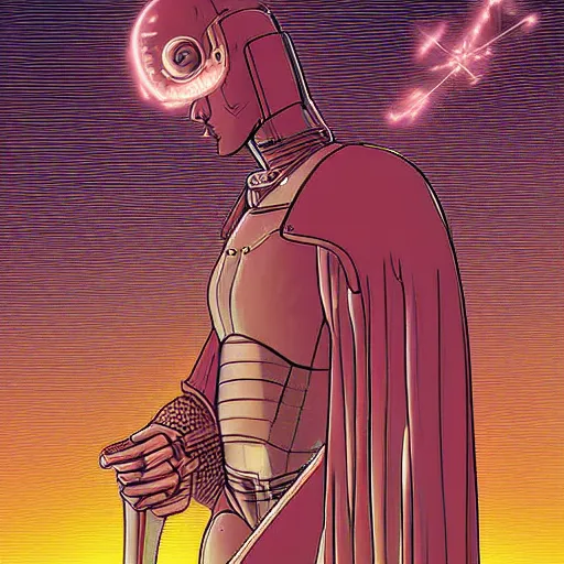 Image similar to techno - spirit utopian gallant knight, future perfect, award winning digital art by moebius