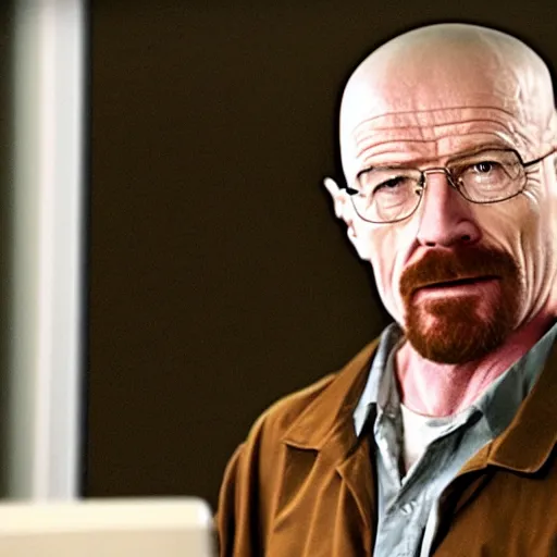 Prompt: Walter White guest starring on the office