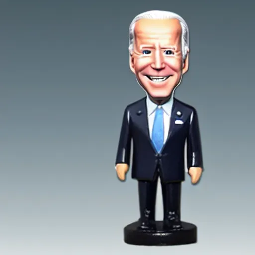 Prompt: joe biden plastic figure bobblehead toy