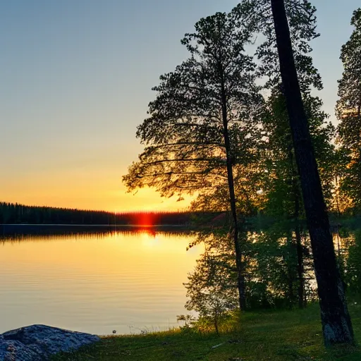 Image similar to lake view in taipalsaari, sunset