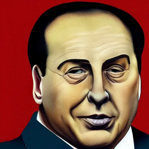 Image similar to a realistic portrait of silvio berlusconi