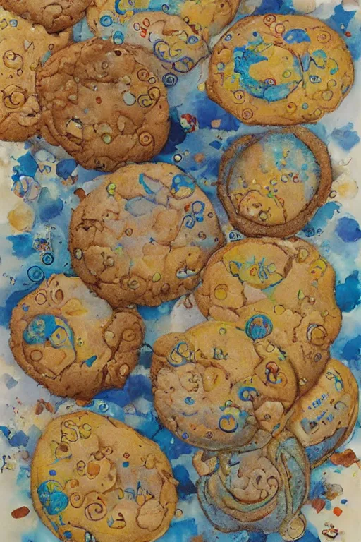 Image similar to a cookie ocean, by jerry pinkney