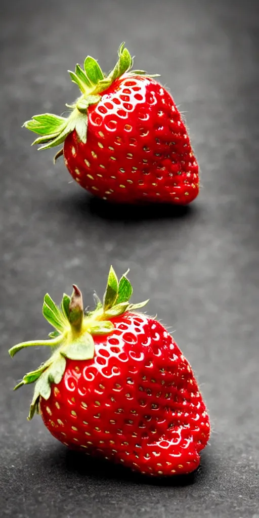 Image similar to a extreme macro photo of a strawberry, hyper realistic, hyper detailed, 35mm, very grainy film, pink volumetric studio lighting, bokeh, black background award winning shot, vogue magazine, cinematic, 8k, very closeup, elegant, tender, pastel W 1024