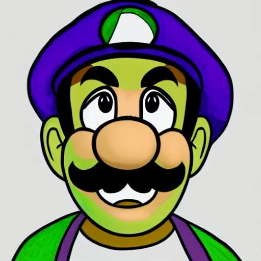 Prompt: Portrait of Luigi drawn by Randy Bishop, 8k, trending on artstation, detalied, colorful,