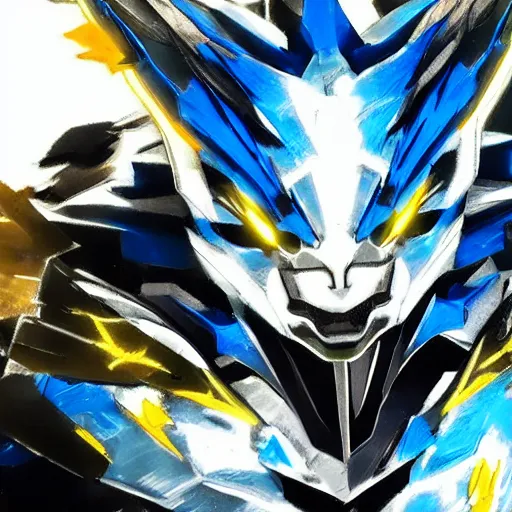 Image similar to Portrait of Zeraora, made by Yoji Shinkawa, Highly detailed, dynamic posing, concept art