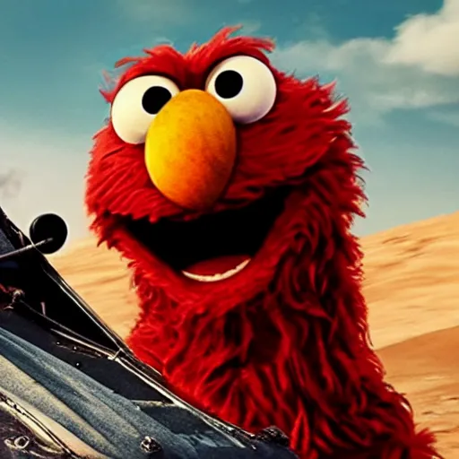 Prompt: Elmo in mad max fury, HD, 4k, high resolution, intricate detail, realistic