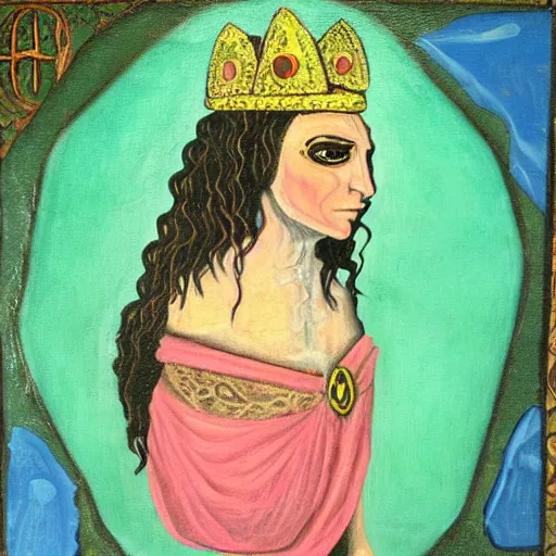 Image similar to thunder rosa, medieval painting, oil painting