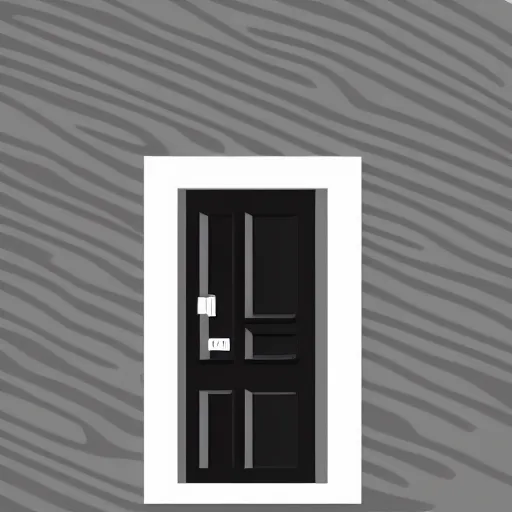 Image similar to logo of a house with the door open, minimalistic, vectorized logo style