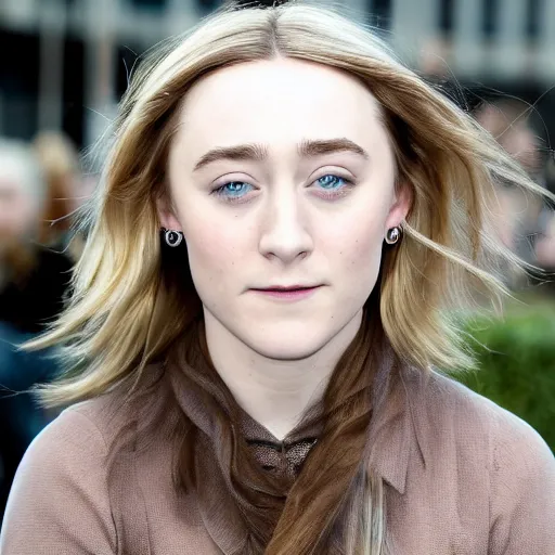 Image similar to a true-to-life photoshoot portrait of Saoirse Ronan real-life accurate face