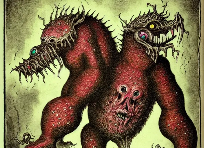 Image similar to bizarre bestiary of repressed unconscious emotional monsters and creatures