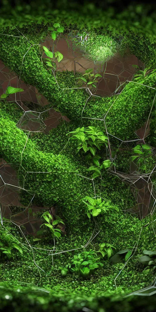 Prompt: graphic of terrarium, vines wrap around the terrarium, unreal engine 5, blender, depth of field, ultra realistic, cinematic, mystical, enchanted, macro, artstation, megascan, intricate, epic, Quixel, weta digital, focus, octane render, v-ray, digital art, highly detailed illustration, golden ratio, prism undertones, rule of thirds