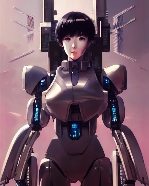 Image similar to portrait Anime Girl in mecha armor in night tokyo Sharp fine face pretty face, realistic shaded Perfect face, fine details. Anime. cyberpunk realistic shaded lighting by katsuhiro otomo ghost-in-the-shell, magali villeneuve, artgerm, rutkowski Jeremy Lipkin and Giuseppe Dangelico Pino and Michael Garmash and Rob Rey