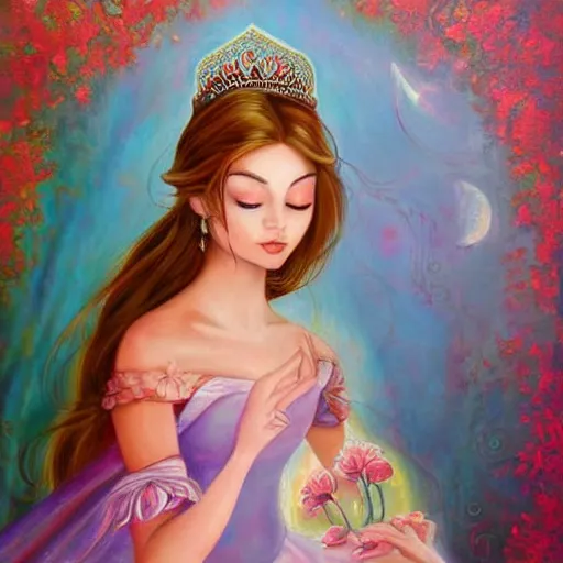 Image similar to an ethereal fantasy princess, beautiful painting