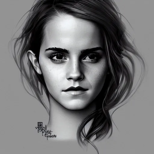 Image similar to Emma Watson, Charlie Bowater art style, digital fantasy portrait