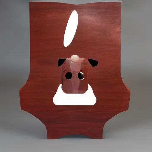 Prompt: an android dog paneled in mahogany