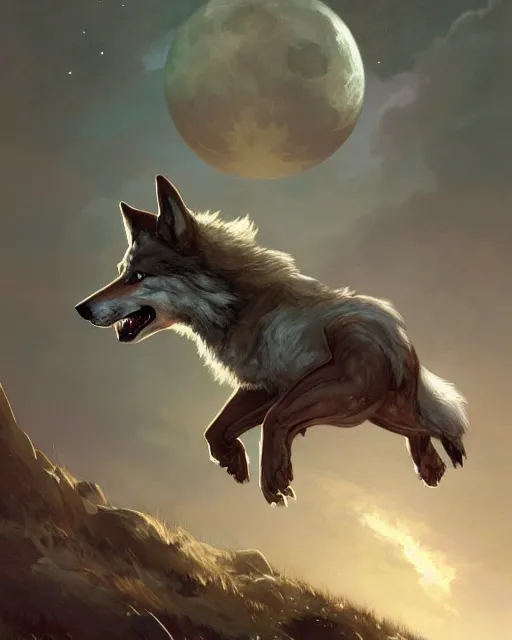 anime drawings of wolves howling