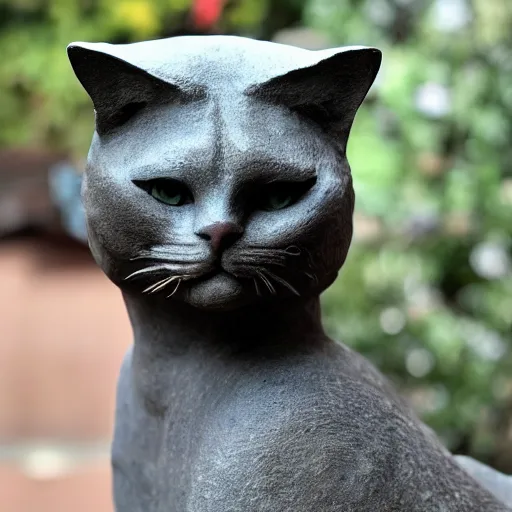 Image similar to a statue of a cats face