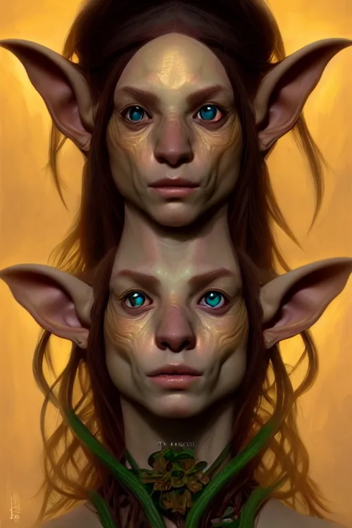 Prompt: portrait of an elf - goblin crossbreed using the golden ratio, highly detailed, digital painting, artstation, sharp focus, illustration, art by tan zi and ayanamikodon and alphonse mucha and wlop