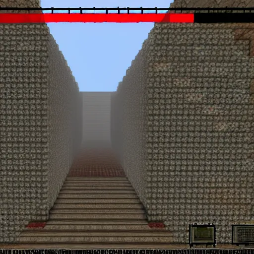 Image similar to silent hill, minecraft