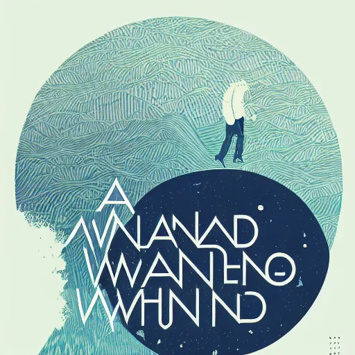 Image similar to a wandering mind, logo, simple white background victo ngai, kilian eng