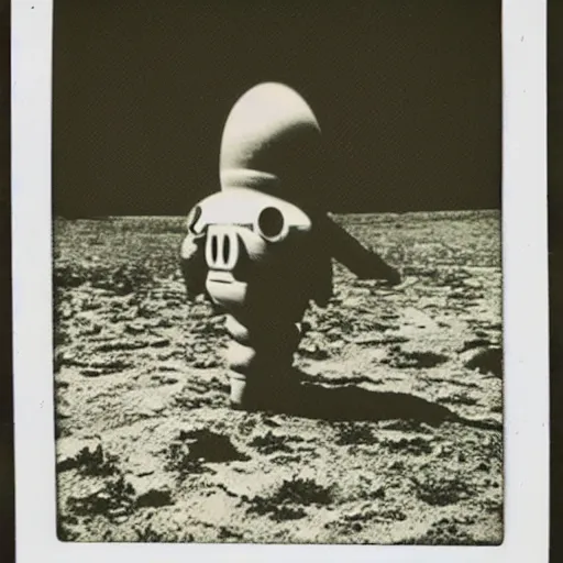 Image similar to polaroid photograph of aliens visiting earth, 1 9 5 0