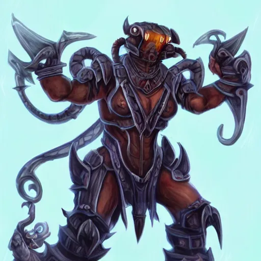 Image similar to humanised scorpion as a world of warcraft boss