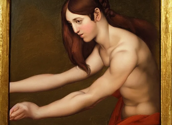 Prompt: A beautiful girl is working out in Ancient Rome, detailed, body and headshot, Oil Painting, Italian Renaissance Painting, Italian Renaissance Painting Style