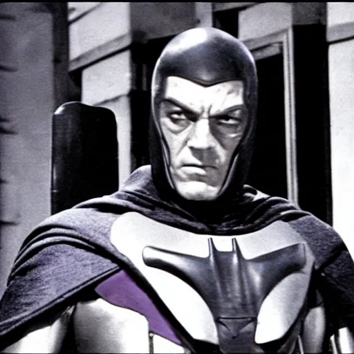 Prompt: magneto in a still from the tv show'batman'( 1 9 6 6 )