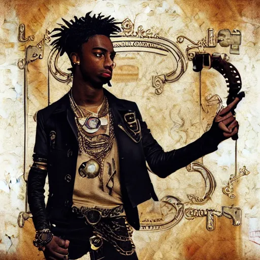 Image similar to playboi carti in steampunk style digital art 4 k the detailed super realistic