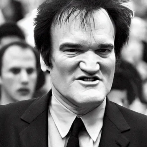 Prompt: a hyper realistic photo of quentin tarantino in a funeral in in israel at noon