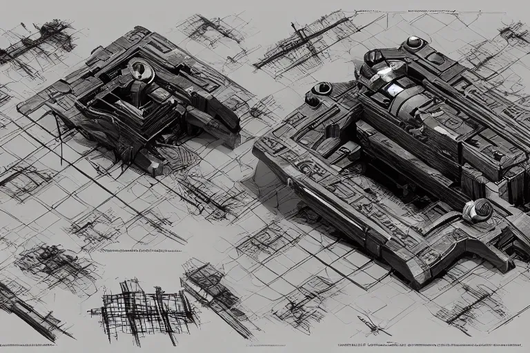 Image similar to schematic diagram of Black Mesa, built, book, page, detailed, cross section, trending on artstation, cgsociety, Ralph McQuarrie and Greg Rutkowski