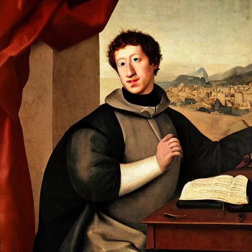 Image similar to Mark Zuckerberg as a scientist from the renaissance working in a time machine, by Diego Velázquez