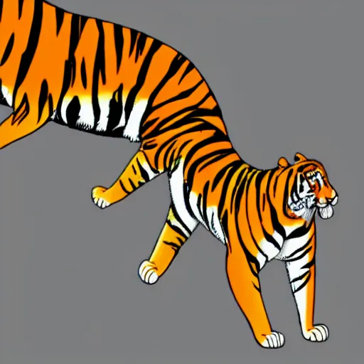Prompt: “a cartoon of a tiger exercising”