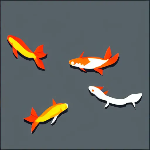 Prompt: koi fish, low poly, isometric
