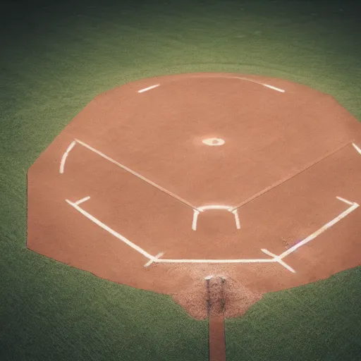 Image similar to a heat press on a baseball field, octane render, hyperrealistic, photorealism