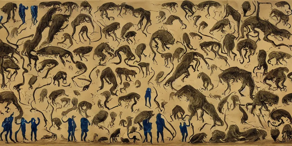 Prompt: detailed painting of evolution