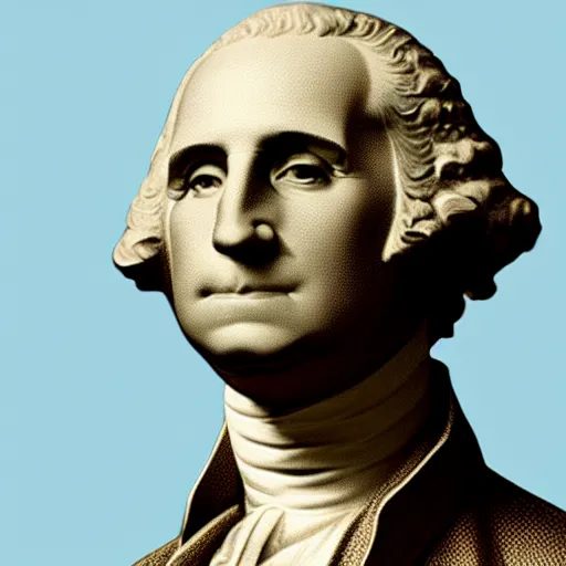 Image similar to hyper realistic dslr shot of george washington incredible detail features in 2 0 2 2