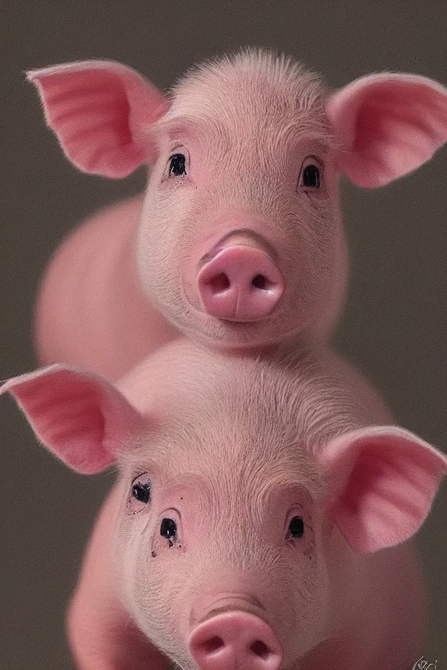 Image similar to a beautiful portrait of a cute piglet