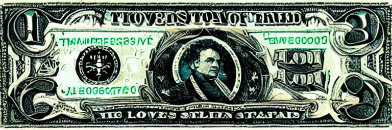 Image similar to lovecraftian dollar bill.