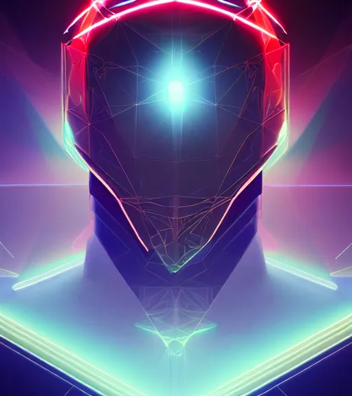 Image similar to symmetry!! european prince o. technology, solid cube of light, hard edges, product render retro - futuristic poster scifi, lasers and neon circuits, handsome european prince, intricate, elegant, highly detailed, digital painting, artstation, concept art, smooth, sharp focus, illustration, dreamlike, art by artgerm