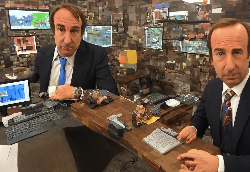 Prompt: saul goodman in minecraft