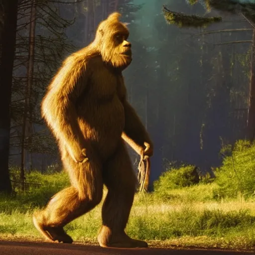 Image similar to photo of bigfoot sasquatch that looks like Winnie the Pooh