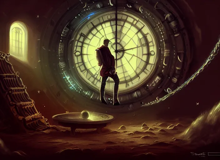 Image similar to time travel machine, time travel, illustration, high quality, details, intricate, atmosphere, highly detailed, cinematic, digital painting, deviantart, cinematic, concept art