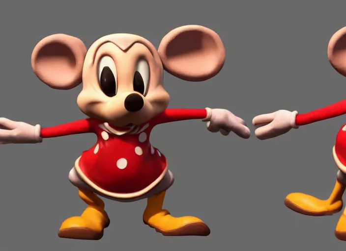 Image similar to mickie mouse in 3 d, unreal engine 5